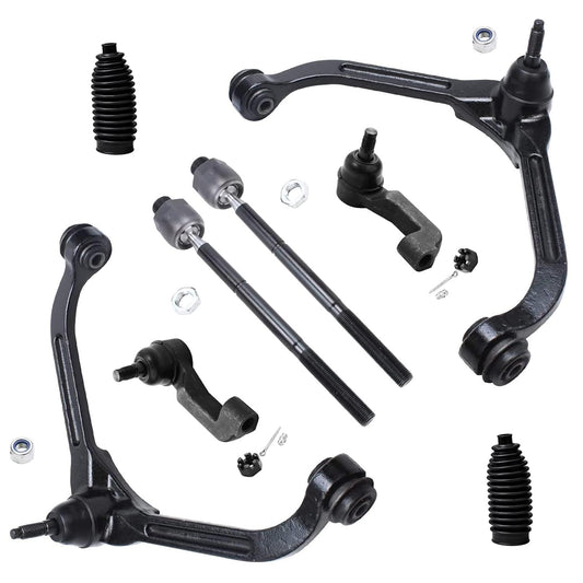 Detroit Axle - 8pc Front End Suspension Kit for 2002-2005 Jeep Liberty 2003 2004, 2 Upper Control Arms w/Ball Joints 4 Outer Inn