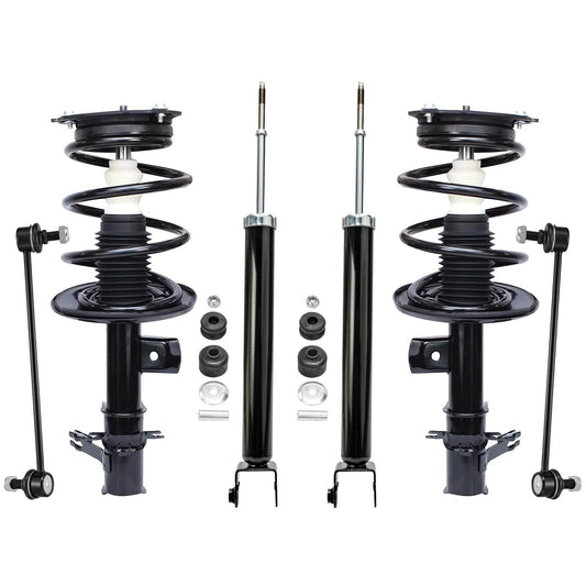 Detroit Axle - 6pc Struts Shocks kit for 2007-2013 Nissan Altima Complete 2 Front Quick Install Ready Struts with Coil Spring As