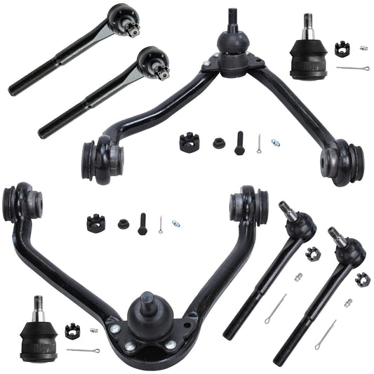 Detroit Axle - 8pc Front End Control Arms Kit for Chevy GMC C1500 C2500 Suburban C3500 Savana Express 2500 3500, 2 Upper Control