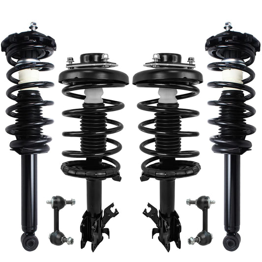 Detroit Axle - Front 6pc Struts Sway Bars for 2000-2001 Infiniti I30 Nissan Maxima, Sway Bar Links Front and Rear Struts w/Coil