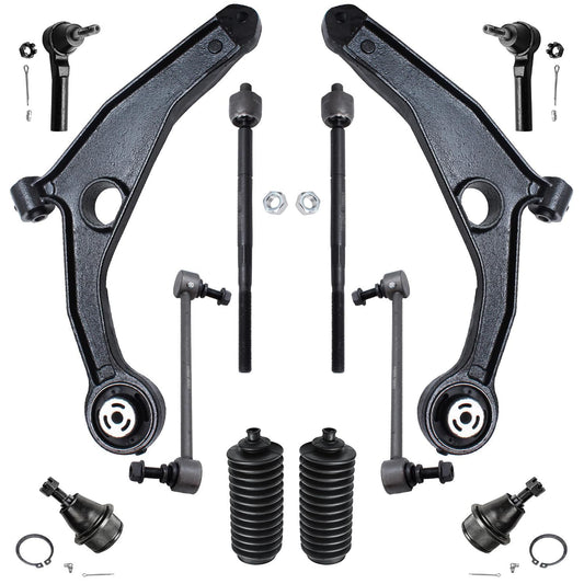 Detroit Axle - Front 12pc Suspension Kit for 09-15 Dodge Journey 2009 2010 2011 2012 2013 2014 2015, 2 Lower Control Arms 2 Lowe